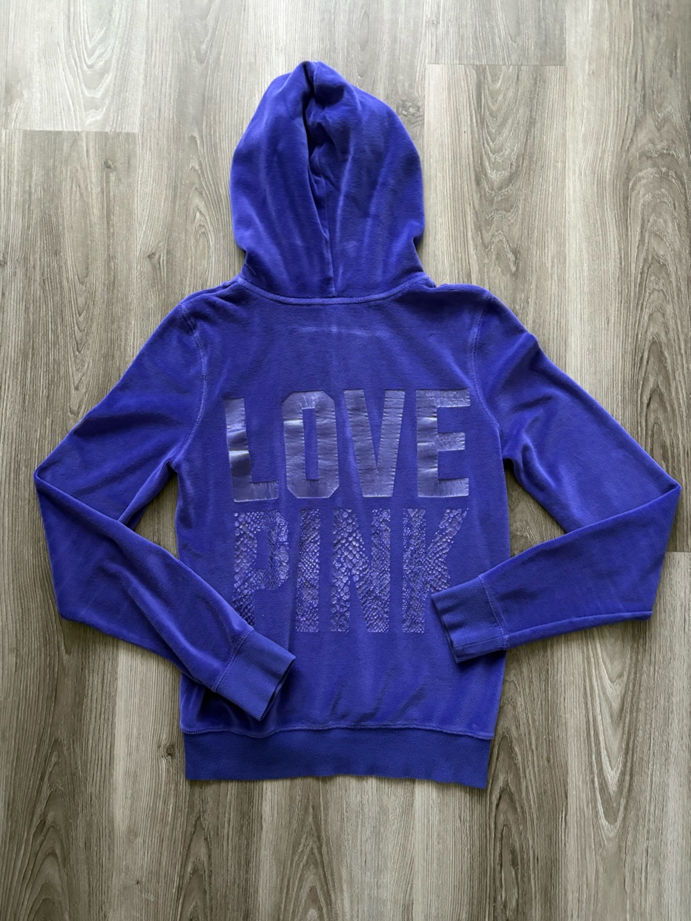 PINK Victoria's Secret Velvet Zip-Up Hoodie in Purple
